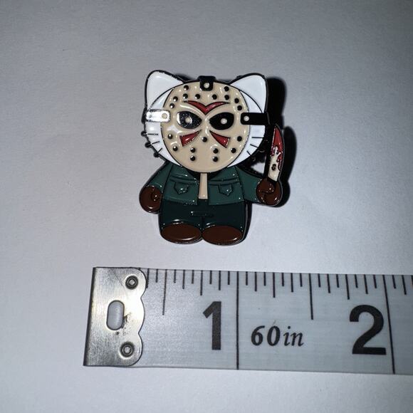 Kitty Cat Jason Friday The 13th Pin Brooch - Picture 1 of 2